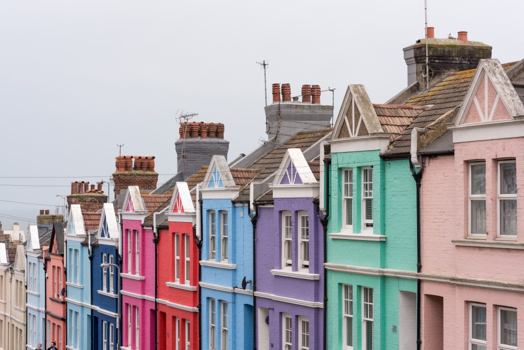 Maisons colorés dans Blaker Street à Brighton