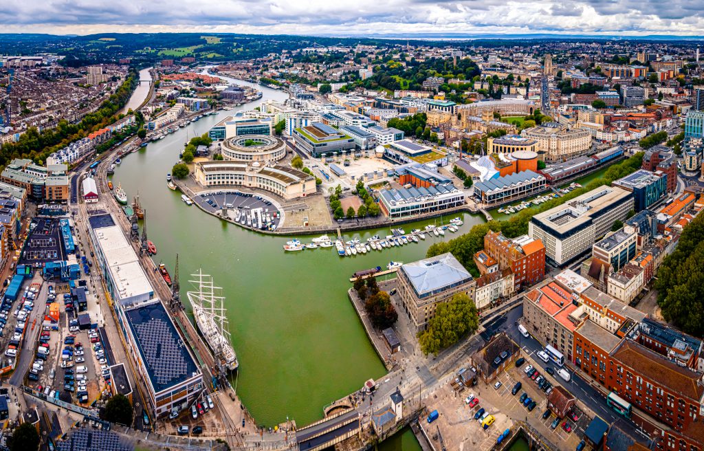 Aerial panorama of in Bristol