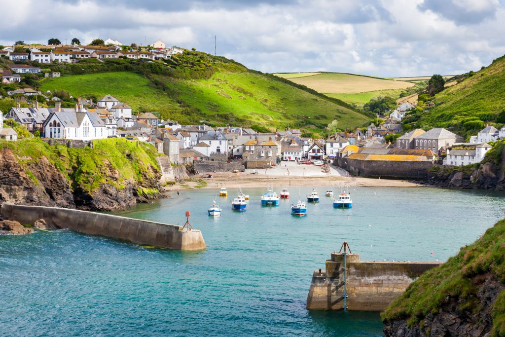 fishing village of Port Isaac, on the North Cornwall Coast, England UK