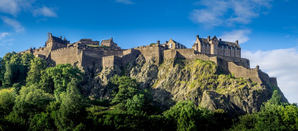 Panoramic image of Edinburgh Castle.